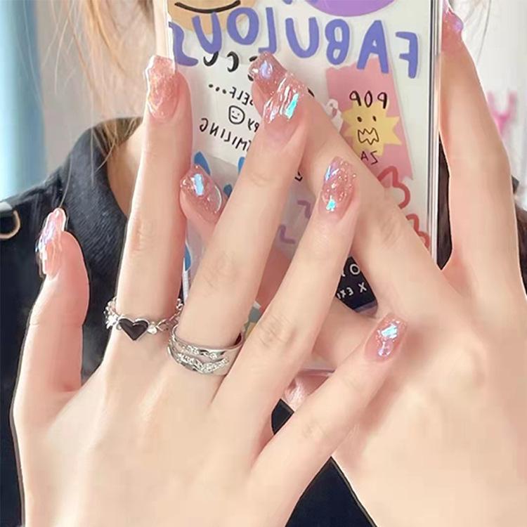 24 Stück Mandel Französische Press-On Nägel Abnehmbar Vollabdeckung Ballerina Falsche Nagelspitzen Für Damen Mädchen