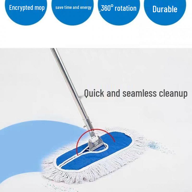 Extra-Large Cotton Yarn Floor Mop for Hotels and Malls - Long Flat Mop for Efficient Dust Cleaning