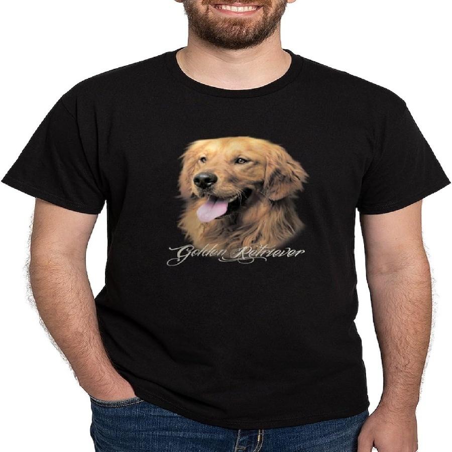 CafePress Golden Retriever Dark T Shirt Men s 100% Cotton, Classic Graphic Dark T-Shirt S