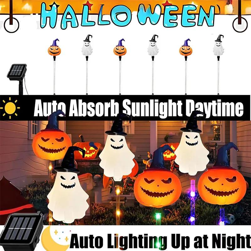 LED Solar Eyeball Halloween Ghost Eye Insert Lamp Outdoor Garden Glow Holiday Christmas Decorative Lights for Patio Pathway