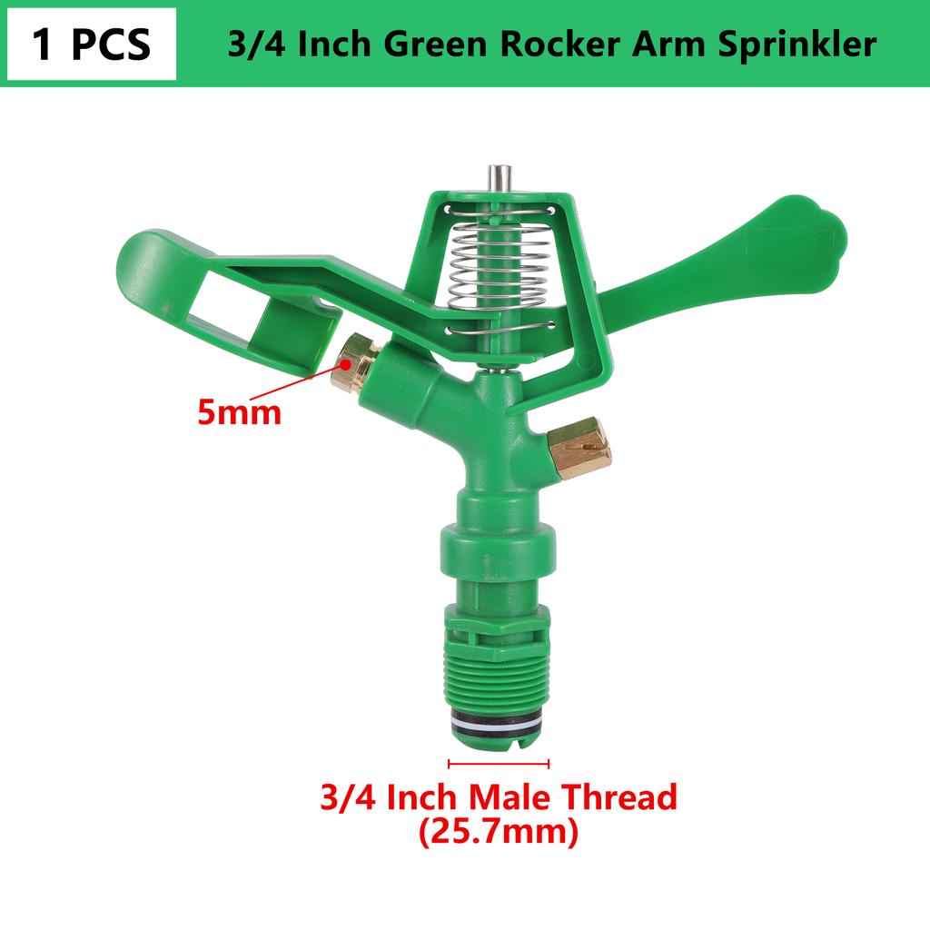 1/2"3/4" 360 Degree Auto Rotating Sprinkler Lawn Impact Sprinkler Adjustable Agricultural Irrigation Rocker Rotating Sprinkler