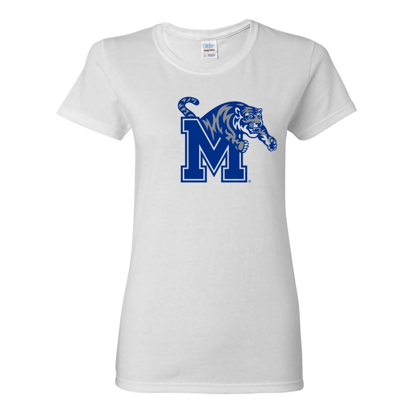 Memphis Tigers Primary Logo - Collegiate Womens T Shirt - White 2XL