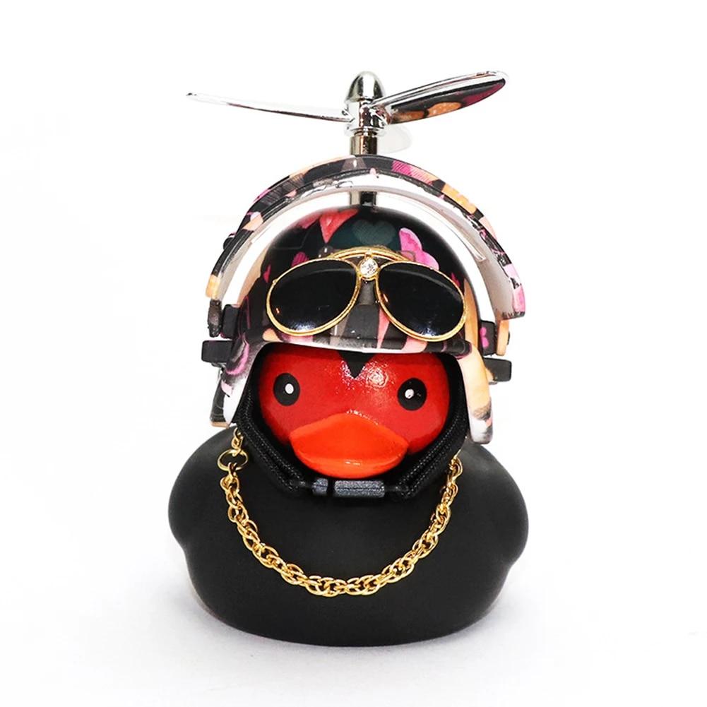 Motorcycle Accessories Helmet Broken Wind Small Black Duck Dashboard Rearview Mirror Standing Camouflage Helmet Mini Black Duck