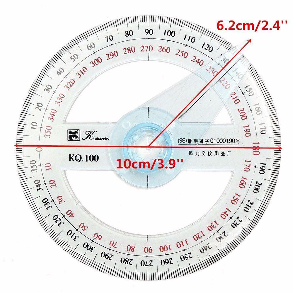 Portable Round School 360 Degree Office Ruler Pointer Measuring Tool Protractor