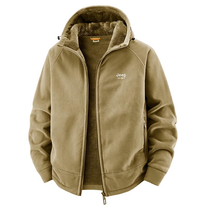 

JEEP SPIRIT Men s Plus Size Sherpa Fleece Sport Hoodie 3XL хакі