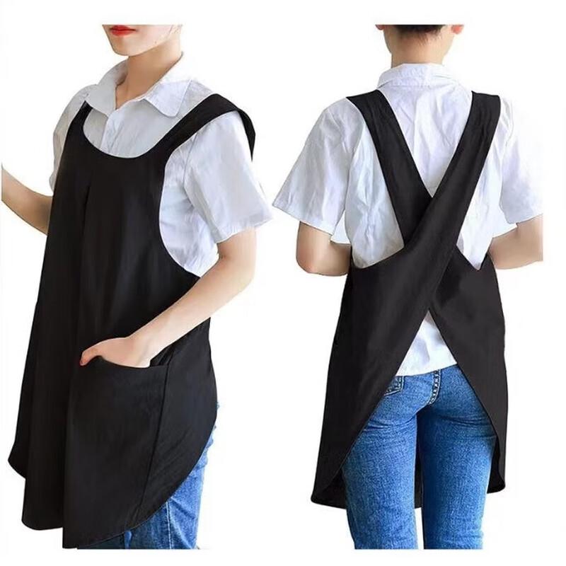 

Wutuo Simple Japanese/Korean Style Cotton Linen Apron