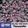 VDD High-Quality Mixed Size Rhinestones: SS6-SS30 Glass Crystal Hot Melt Adhesive Flat Back