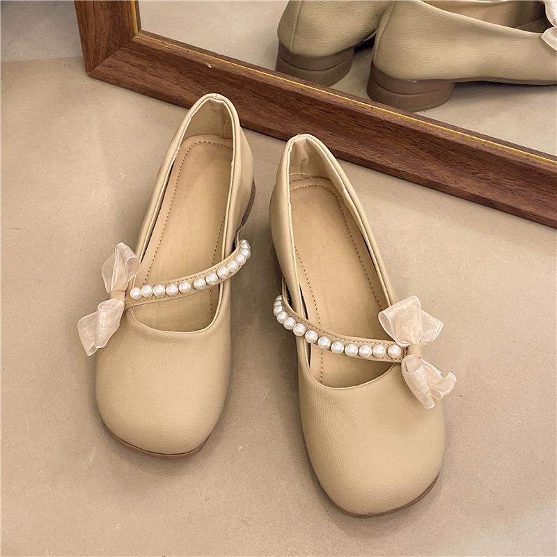 

Fairy Wind Mary Jane Shoes Girl 2025 Spring and Autumn New Versatile Shallow Mouth Flat Bottom Matching Skirt Soft Sole Single Shoes 40