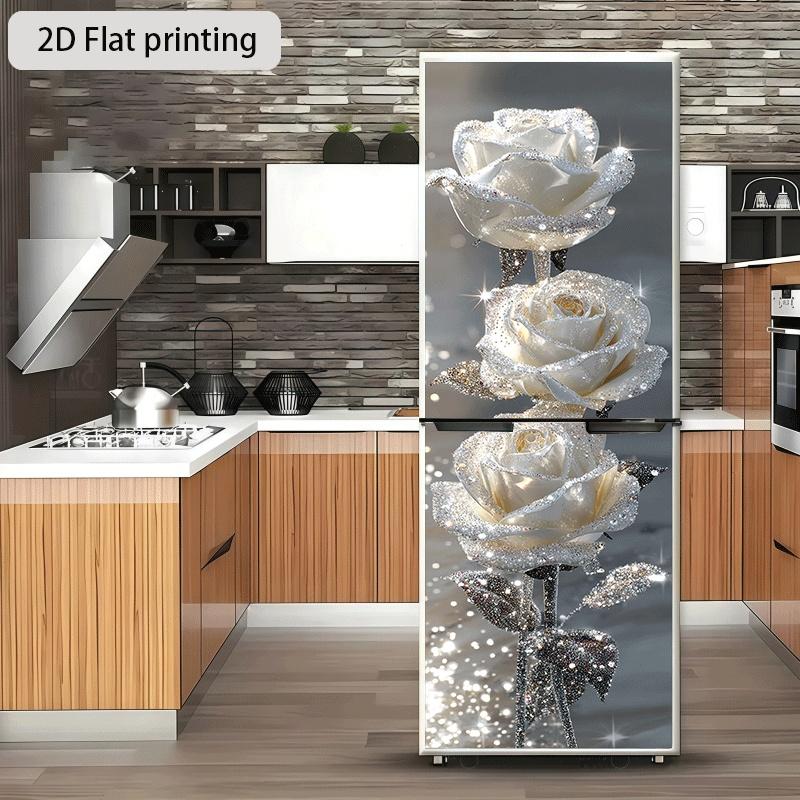 50 Stil Kühlschrankaufkleber Landschaft Blume Pflanze Vinyl Selbstklebend Kühlschranktür Abdeckung Folie Küchen Dekor DIY 40x120cm