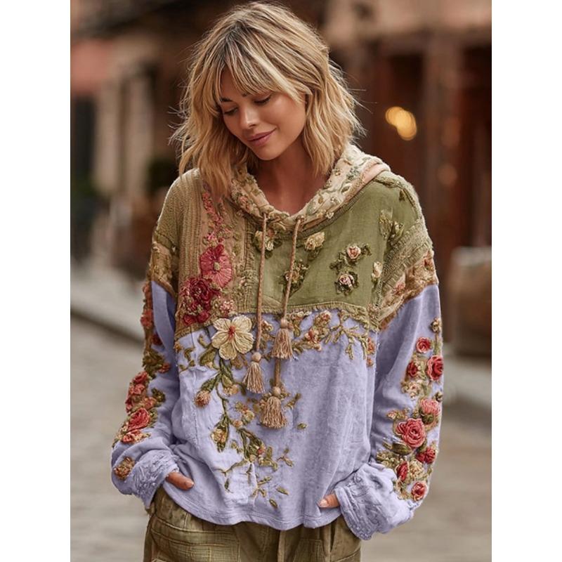Casual Shirt Trend Japanese Ethnic Style Cherry Blossom Art Print Loose Coat