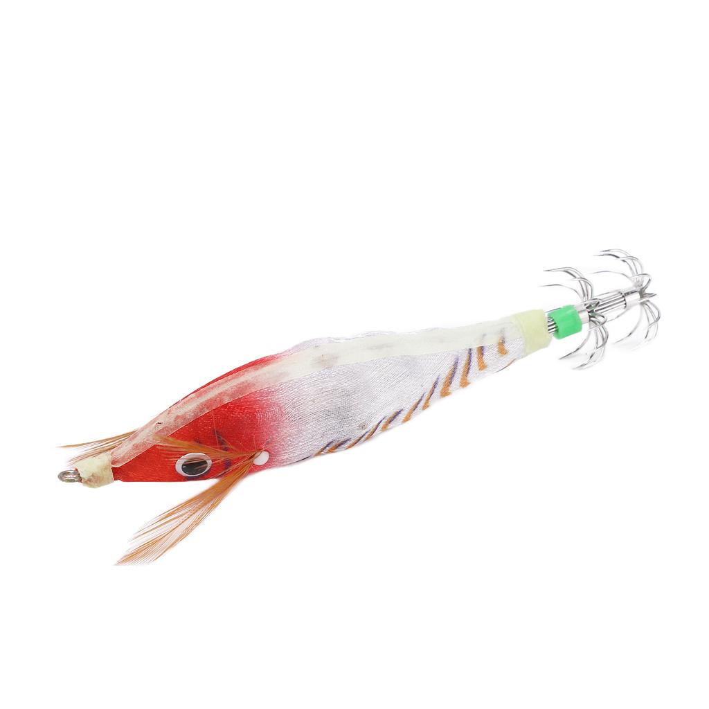 Fishing Squid Jigs Bait Squid Jig Hook Hard Fishing Lure with Luminous Effect for Ocean Boat River Pond FishingRed Head