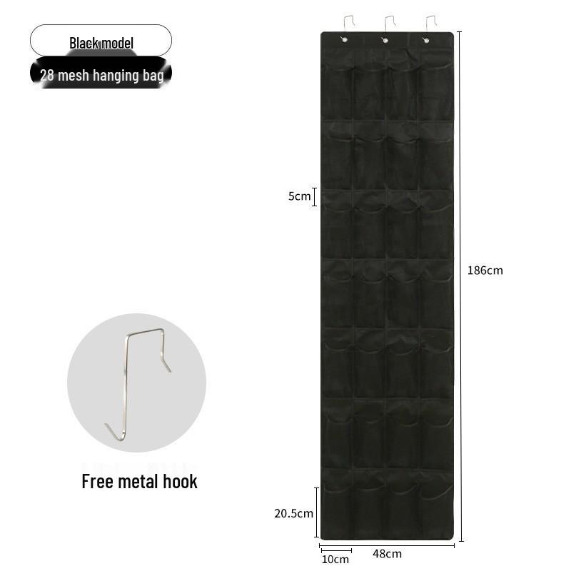 Wall-Mounted Fabric Hanging Organizer with Pockets - Essential Over-the-Door Storage for Dorms and Homes