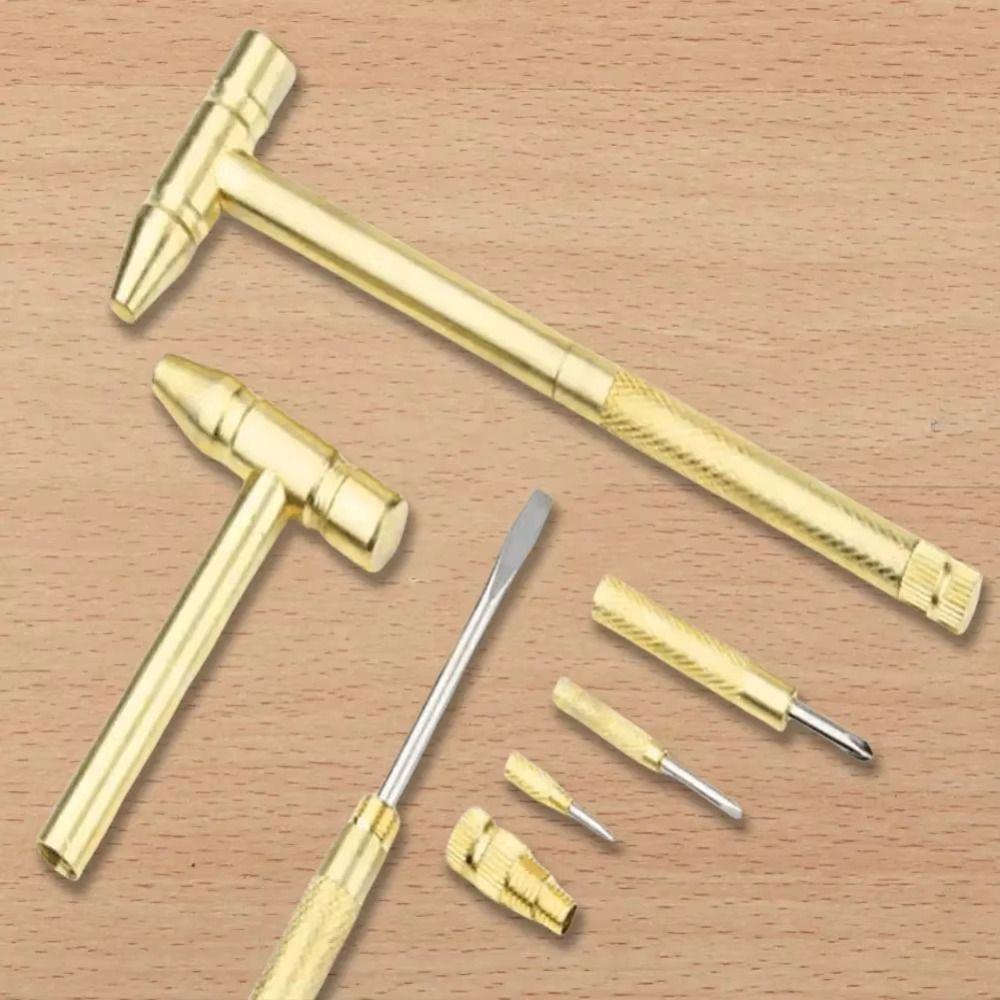 Gold Color Screwdriver Set Copper Zinc Zinc Alloy Multi-function Hammer Hand Tool  Watchmaker Tools