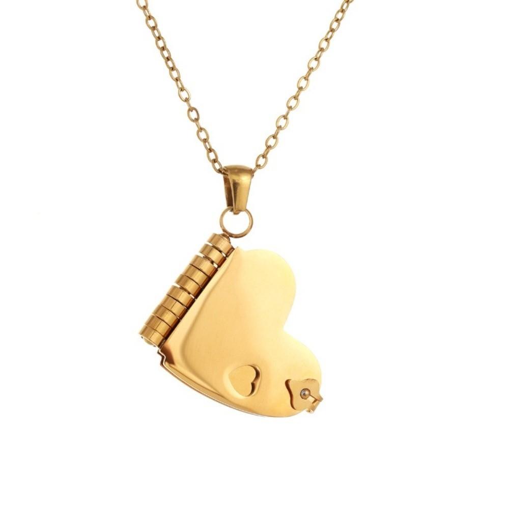 Heart Women's Sweater Chain Titanium Steel Pendant Lovers Choker  Valentine's Day Gift