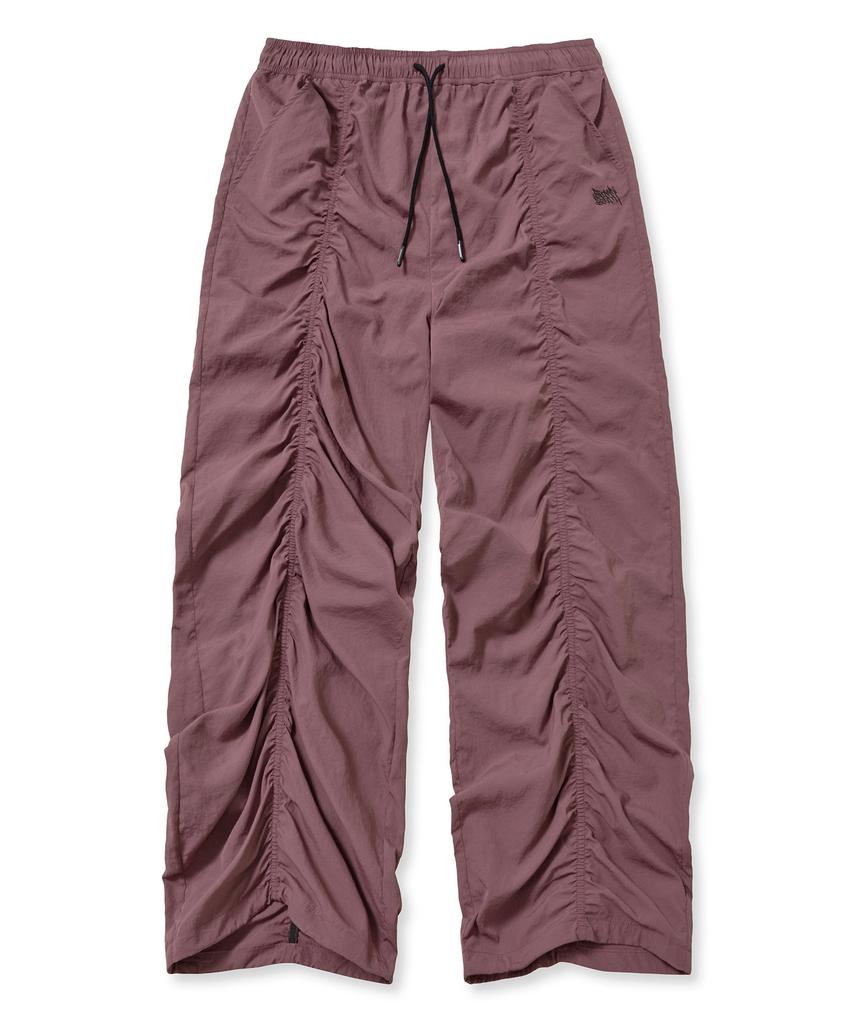 BROWNBREATH W Tag Nylon Shirring Banding Pants - Purple