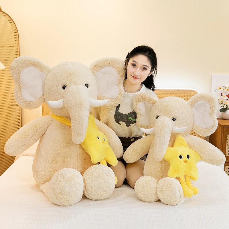 New Star Backpack Elephant Plush Toy Doll Cute Elephant Children's Sleeping Pillow Animal Birthday Gift
