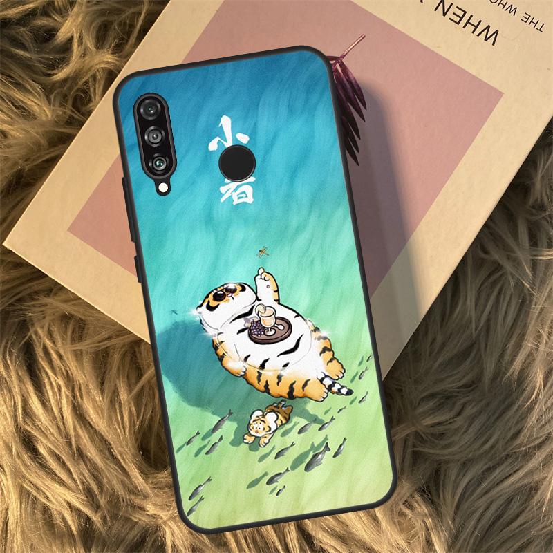 

Cartoon Fat Tiger For Huawei Nova Y90 Y60 Y61 Y70 Y72 Y73 Y91 3i 7i 8i 11i 12i 9 10 SE P20 P30 P40 Lite Case Huawei P30 Pro