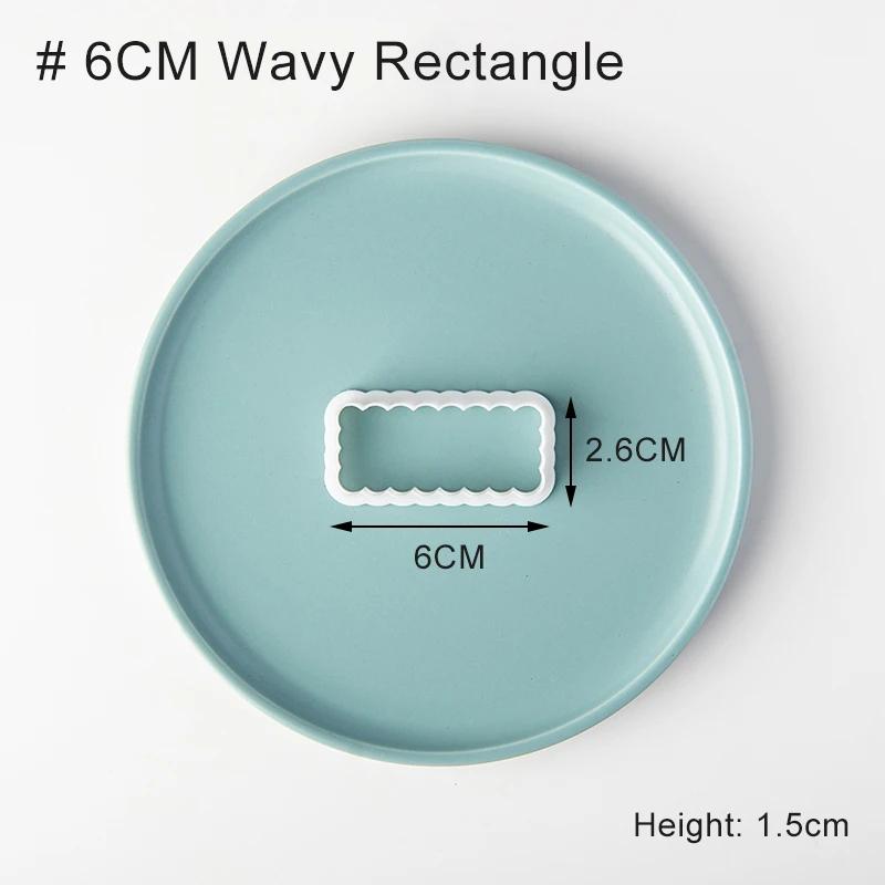 Square Arch Rectangle Cookie Cutter Mold Wavy Round Shaped Blessing Frame Fondant Cookie Cutting Die Baking Cake Decorating Tool