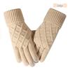 Warm Knit Touchscreen Gloves for Women - Windproof, Double-Layer Winter Cycling & Office Cold Protection