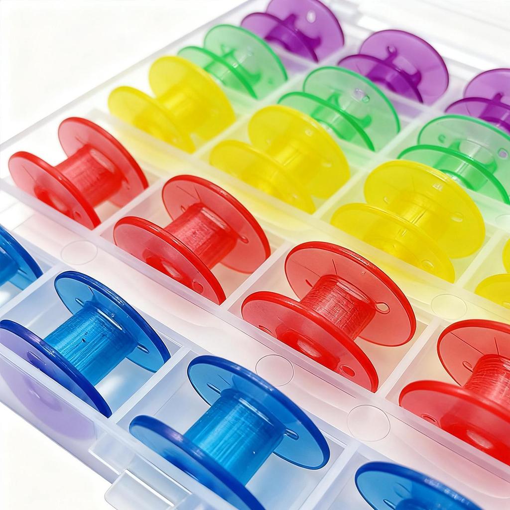 Thread Bobbin 25 Pieces Colored Universal Crafts Accessories Embroidery Thread Bobbins For Class Quilting Storage Fabric Quilter
