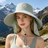 Large Brim Bucket Hat, Outdoor UPF 50+ UV Sun Protection Hat, Waterproof Breathable Face Neck Flap Cover Folding Sun Hat for Men, Women