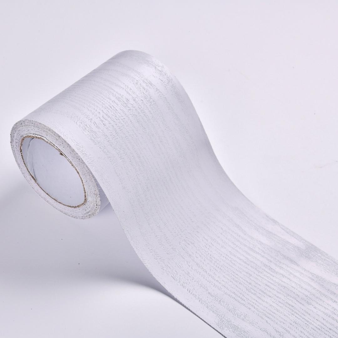

1 Roll 10cmx5m Self-adhesive Tape Wood Grain Waterproof Strong Decorative Tape Furniture Landscaping Door Frame Floor Skirting белый