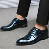 Retro Floral Pattern Men Dress Shoes High Quality Patent Leather Party Wedding Shoe Lace-Up Oxford Shoes Business Leather Shoes