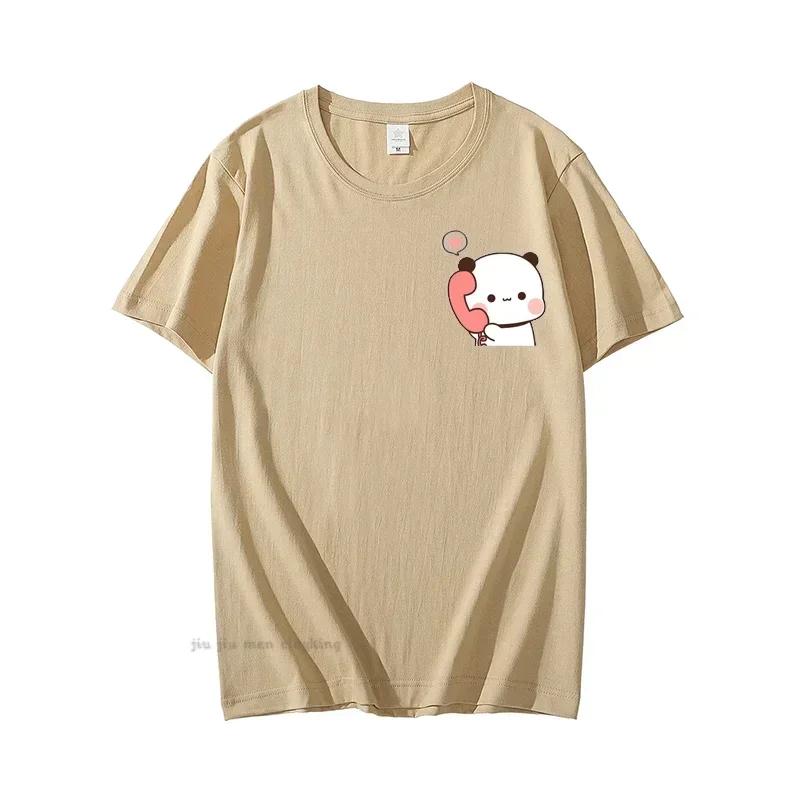 Dudu volá svému Bubu Tričko Ženy Muži Pár Vtipná trička Roztomilý Panda Medvěd bavlněná trička Léto Pánské T Oblečení