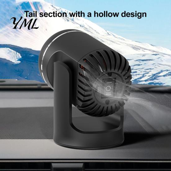 Auto Window Demister Portable Car Heater Defroster, 12V Compact Electric Heating Fan for Air Warmer Windshield Defogging, Desktop Space with