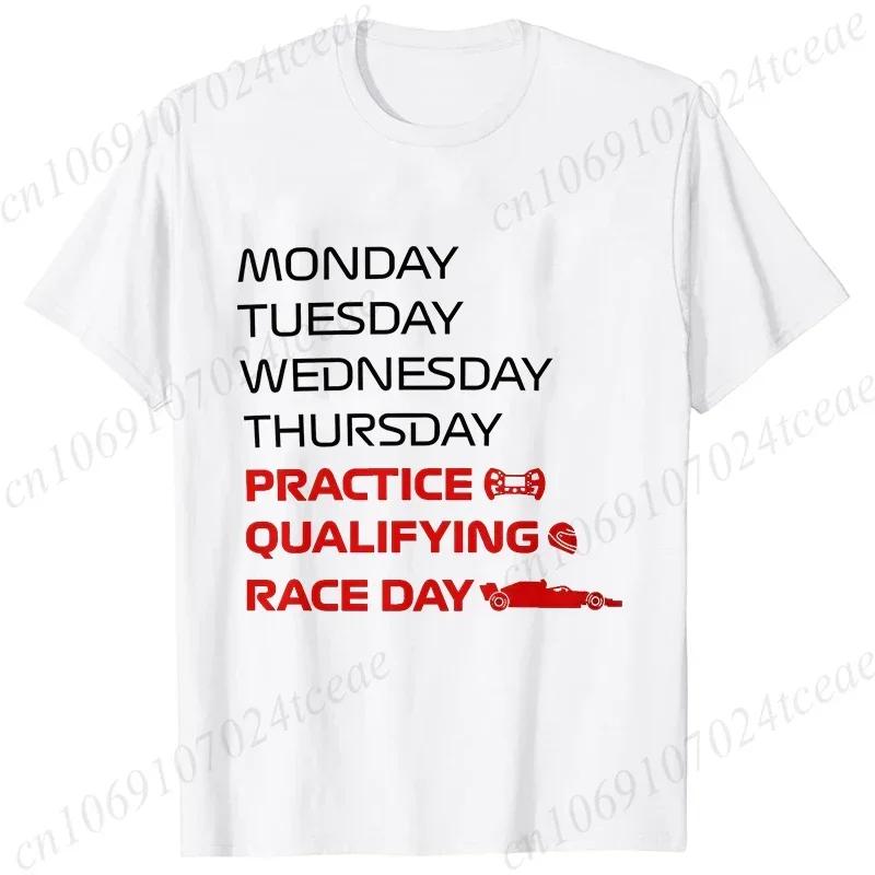 Race Week T-Shirt for Men Women Kids Clothing Practice, Qualifying, Race Day Design Tshirts Casual Men Clothing Racing Fan Gift