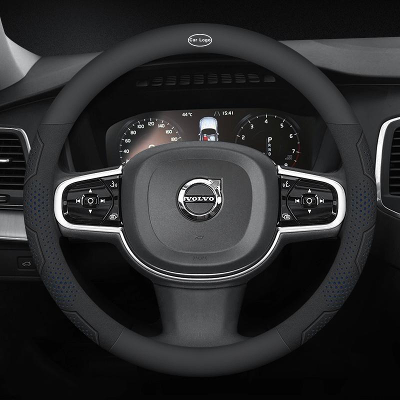

For Volvo XC90 XC60 S90 XC40 S60 T6 S40 Car Suede Carbon Fiber Leather Breathable And Anti-Slip Steering Wheel Cover Accessories