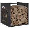 VidaXL Firewood Rack Black 40x40x40 Cm, Fireplace Log Holder, Log Holder, Log Rack, 864249