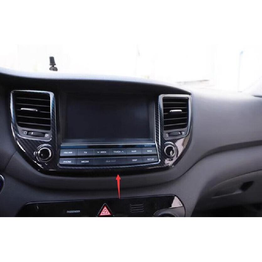 Style Carbon Fiber Middle Air Outlet Vent Cover Trim For Hyundai Tucson 2016-18