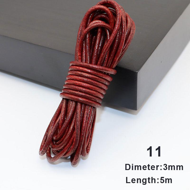 

5 метров DIY кофейный/красный/коричневый 3 мм круглые/плоские кожаные шнуры из натуральной кожи 11