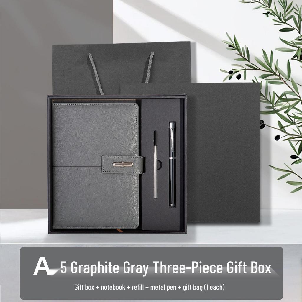 Buckle Business A5 PU Leather Notebook Gift Set with Customizable Logo