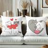 Cute Cat Valentine's Day Love Pattern Throw Pillows Polyester pillowcase, sofa decorative cushion cov Headboard Pillow