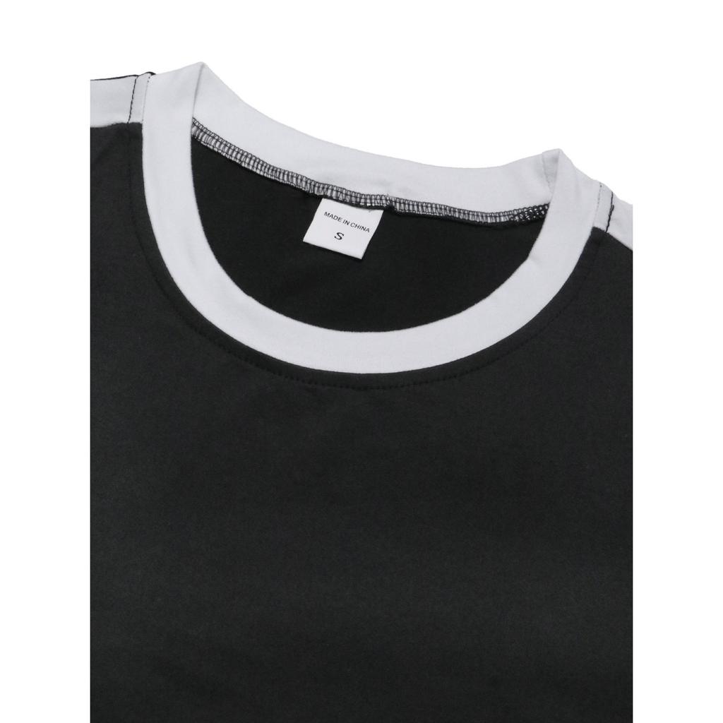 Summer Color Blocking Short Sleeved T-shirts for Sports and Fitness Men's T-shirts