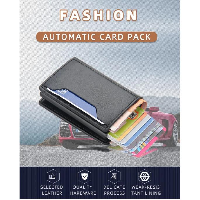 Credit Bank Card Holder Wallet Men Anti Rfid Blocking Protected Card Case PU Leather Slim Mini Card Cover Small Wallets