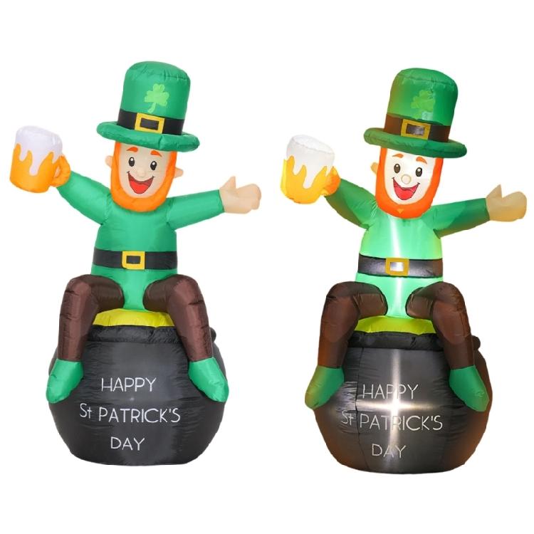 Automatic Inflating Patricks Decoration With Polyester And Illuminated Effect For Night Display
