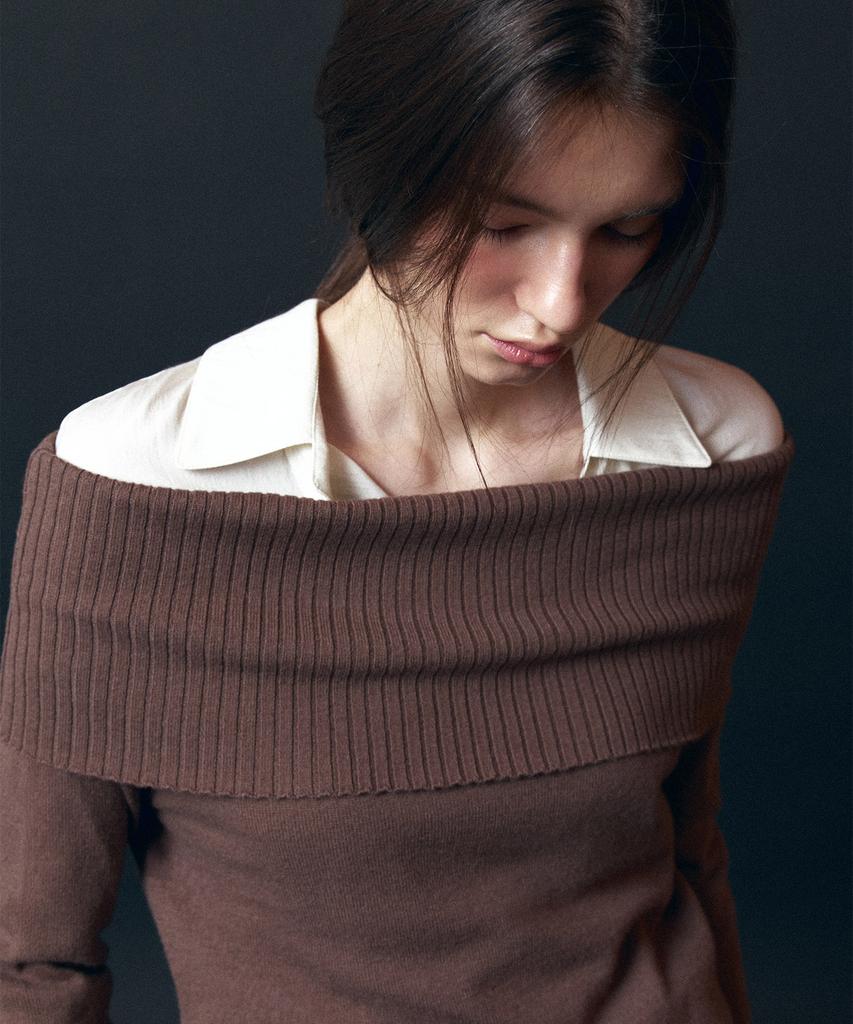 TOWAV Wee Off Shoulder Knit_Mocha