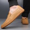 Mens Leather Loafers Breathable Outdoor Slip on Casual Shoes for Male Work Office Driving Sneakers Non Slip Walking Flats