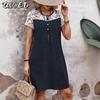 Fashion Summer Spring Short Sleeve O-Neck Casual Dresses