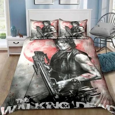 Walking Dead Daryl Dixon Marcas de Alas Juego de Ropa de Cama Dormitorio Suave Moderno Colchas Funda Nórdica Cómoda Funda de Colcha Funda de Almohada