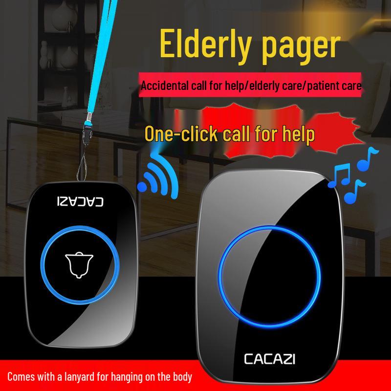 Wireless Emergency Call Bell for Seniors - Long-Distance One-Button Safety Alert System