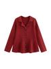 Plus Size Elegant Suit Collar Xiang Style Jacket Winter Knit Cardigan for Women