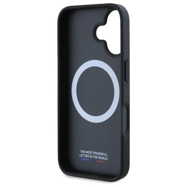 BMW Bmhmp16S23Putrk Iphone 16 6.1Czarny/Black Hardcase M Meshed Tricolor Stripes Magsafe