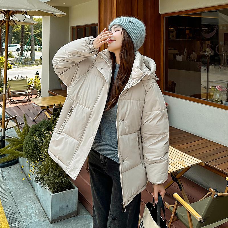

Женская пуховая куртка 2025 новая зимняя свободная и утолщенная корейская версия короткой хлопковой куртки куртка-пуховик женская M