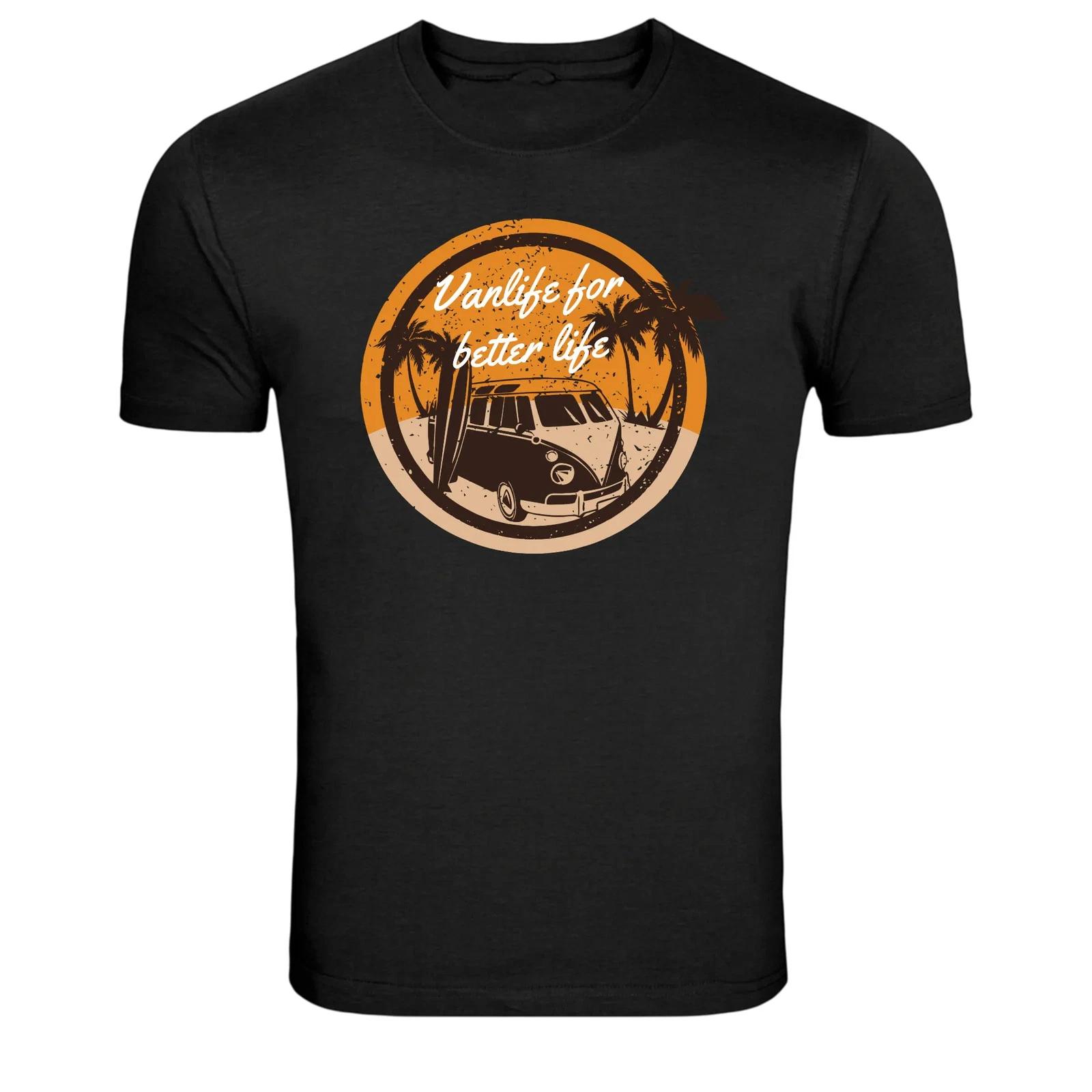 Vanlife For Better Life Vintage Camper Travel Graphic T-Shirt XXXXL