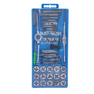 40 Pcs Hardened Metric Tap & Die Set Screw Thread Taper Hand Tools