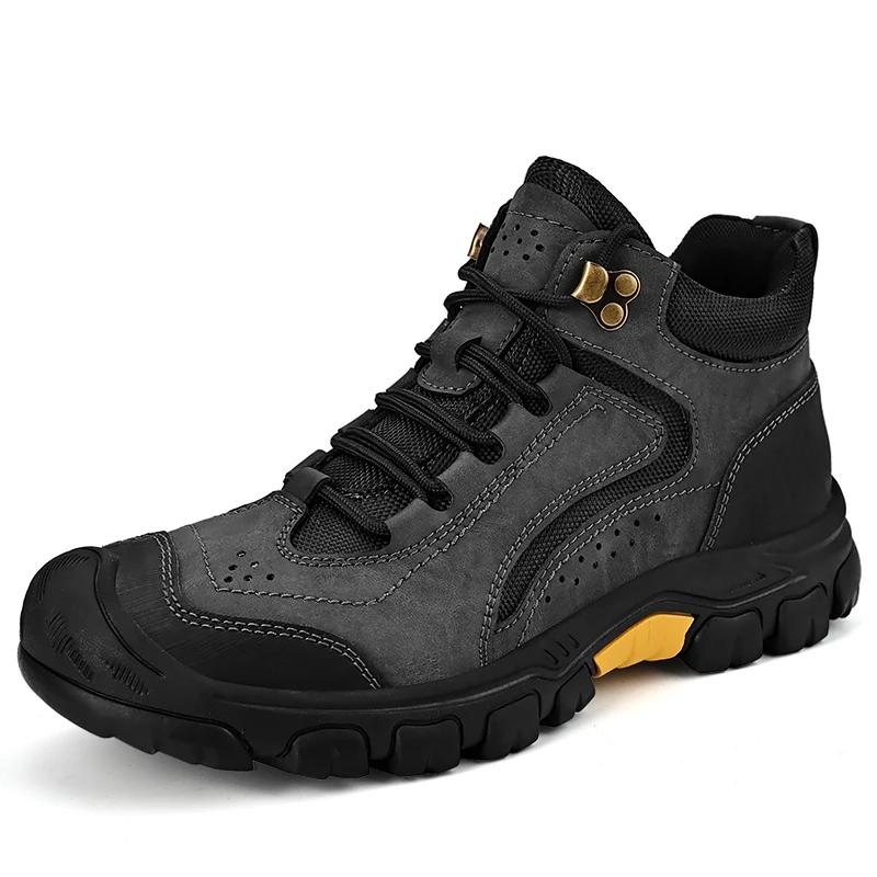 High-quality Men's Mountaineering Boots Waterproof and Anti Slip Outdoor Sports Travel Shoes Hiking Boots Men Winter Snow Boots